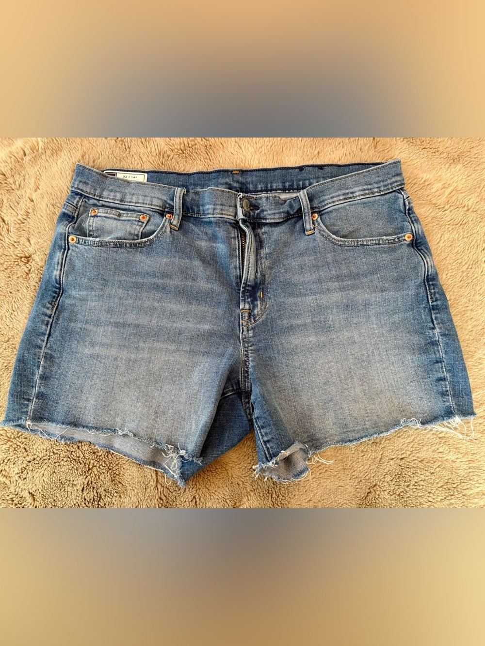 GAP Light Blue Frayed Hem Denim Shorts - Women